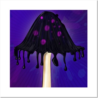 Inky mushroom Posters and Art